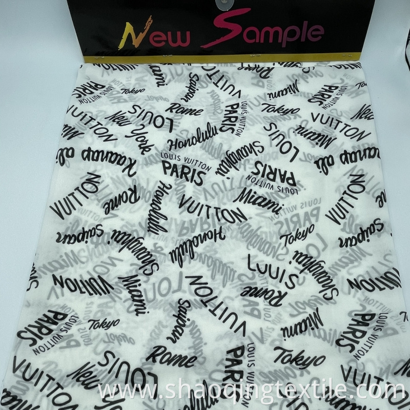 Letter Printing Polyester Textile Jpg